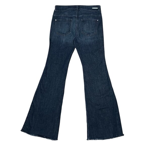 Pilcro Anthropologie Jeans Women Size 31 Flare Bootcut Dark Wash Denim Stretch - Picture 2 of 16